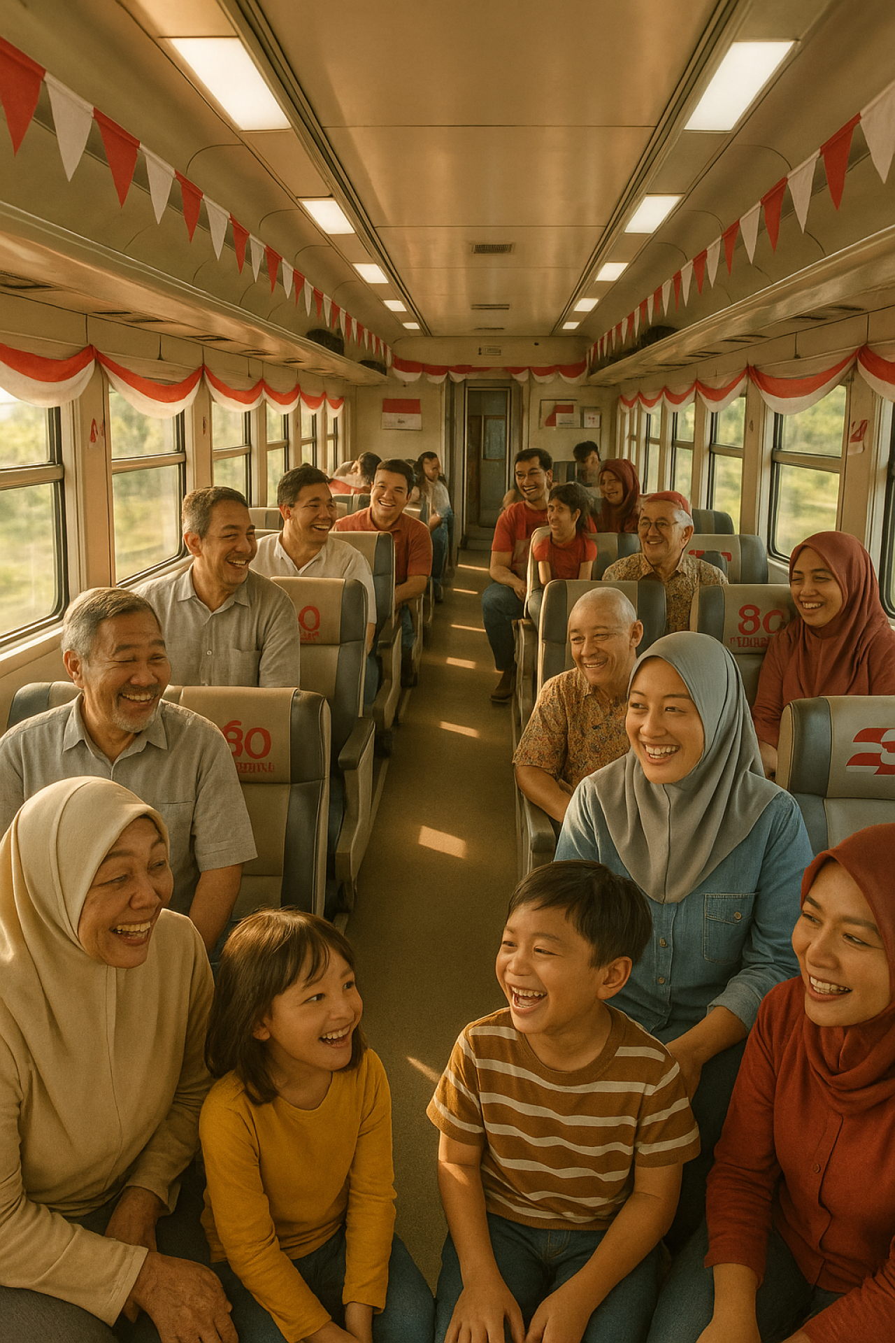 Ilustrasi Penumpang Kereta Api. (Sumber Foto: AI)